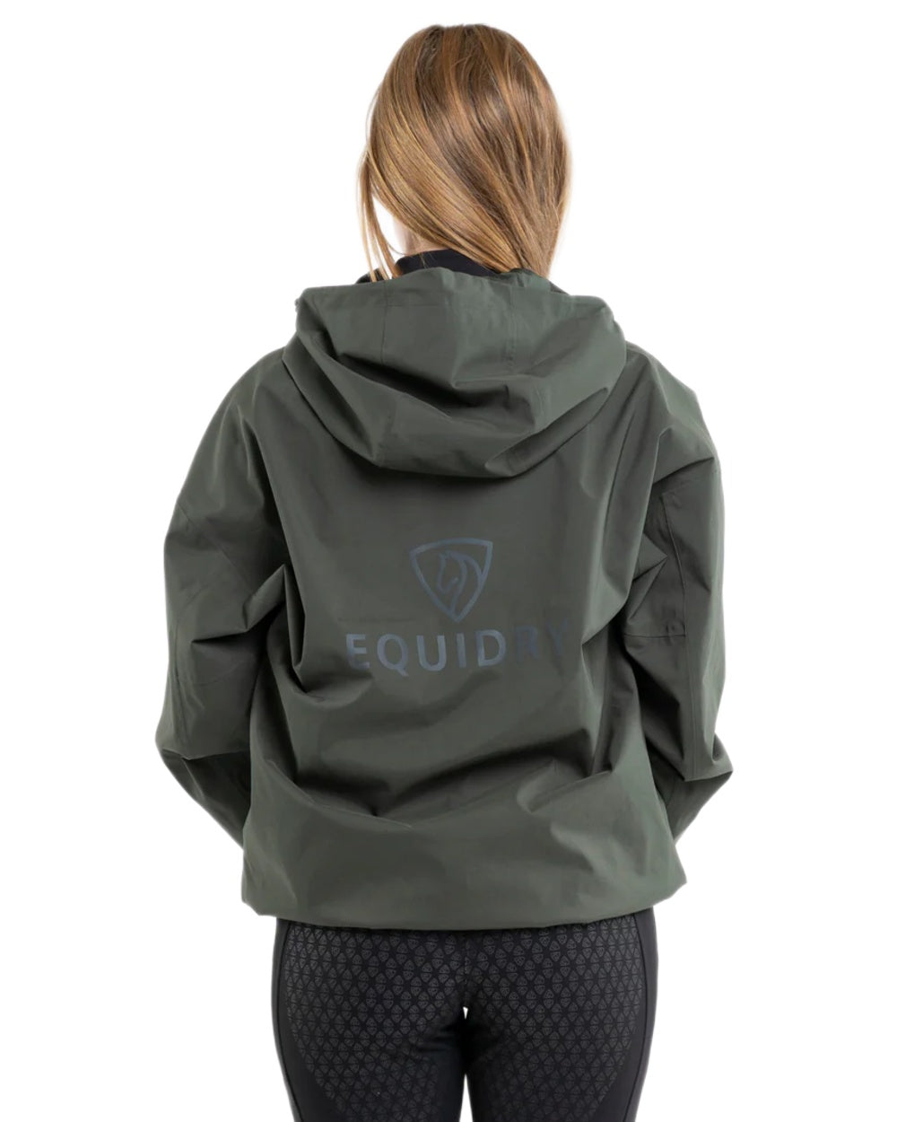 Black Forest Green coloured Equidry Womens Storm Smock With Velour Lining on white background