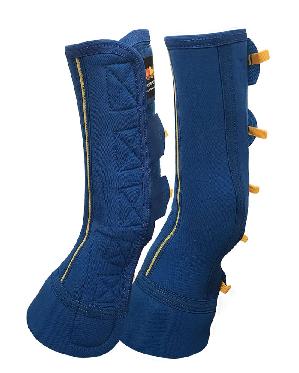 Navy coloured Equilibrium Equi-Chaps Close Contact Chaps on white background