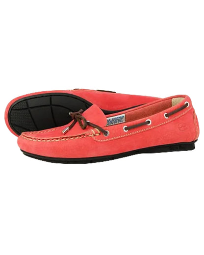 Fire Red Coloured Orca Bay Ballena Womens Loafers On A White Background 