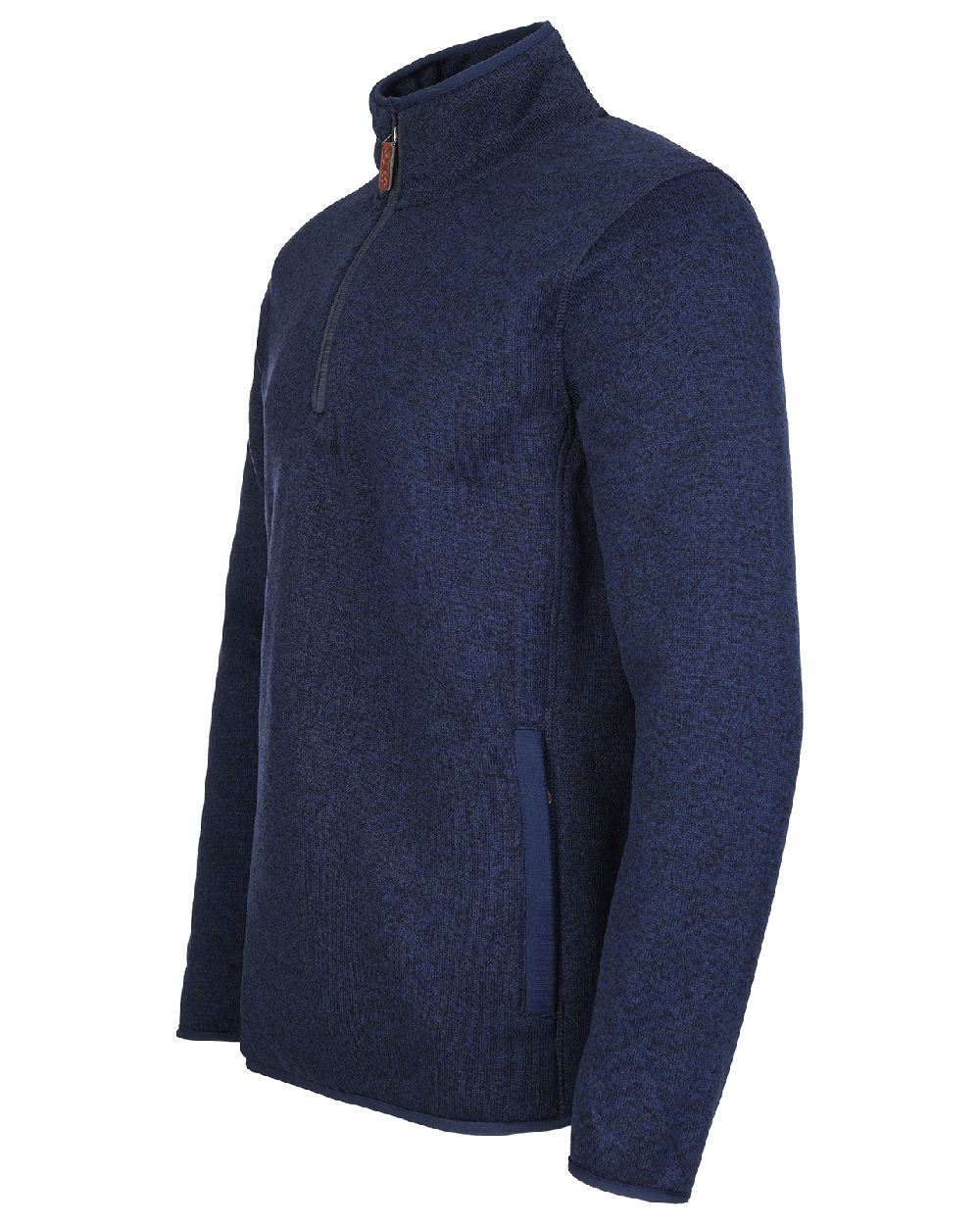 Navy coloured Fort Easton Half Zip Fleece Pullover on white background