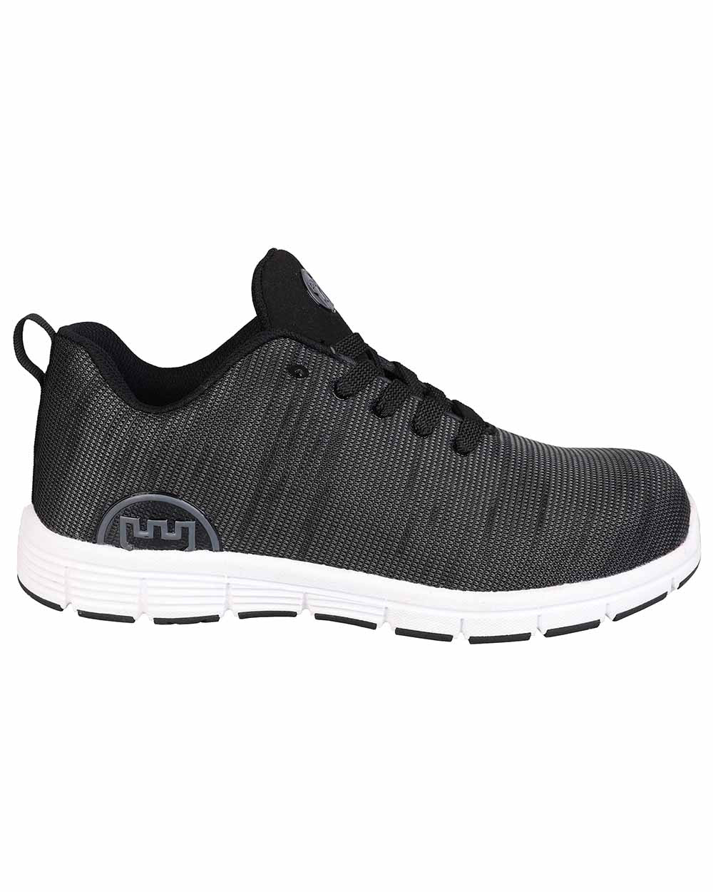 Black coloured Fort Elite Safety Trainer on white background