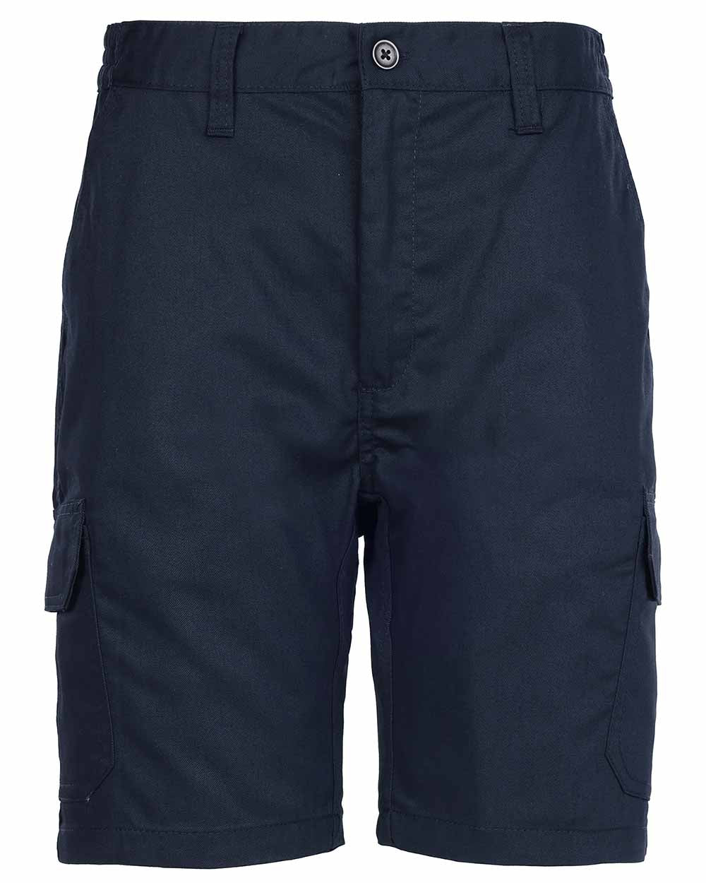 Navy Blue coloured Fort Workforce Shorts on white background