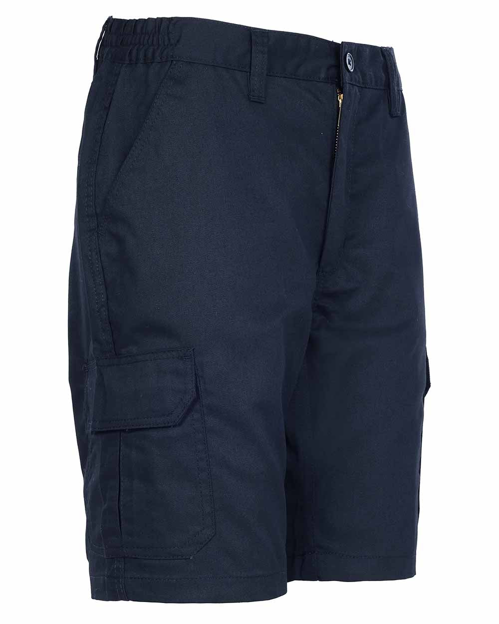 Navy Blue coloured Fort Workforce Shorts on white background