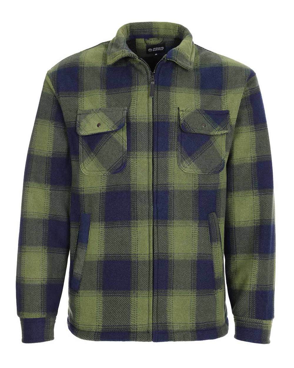Green coloured Fort Portman Fleece Jacket on white background