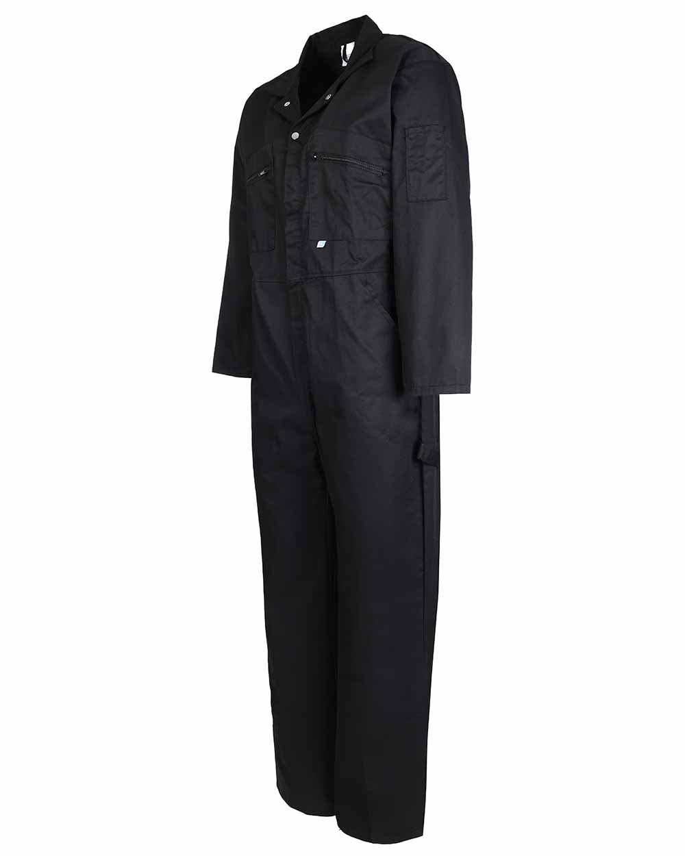 Black coloured Fort Zip Front Boilersuit on white background