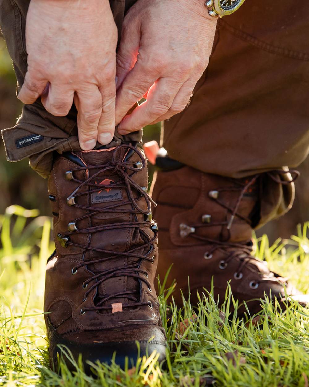Dark Brown Coloured Gateway1 Fiordland II 11" Boots on outdoor background
