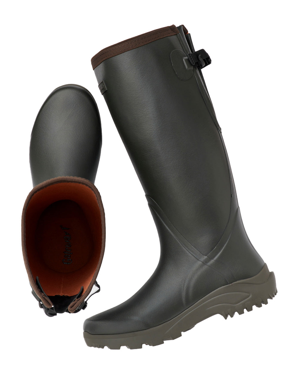 Khaki Coloured Gateway1 Sportsman II 18" 4mm Wellingtons on white background
