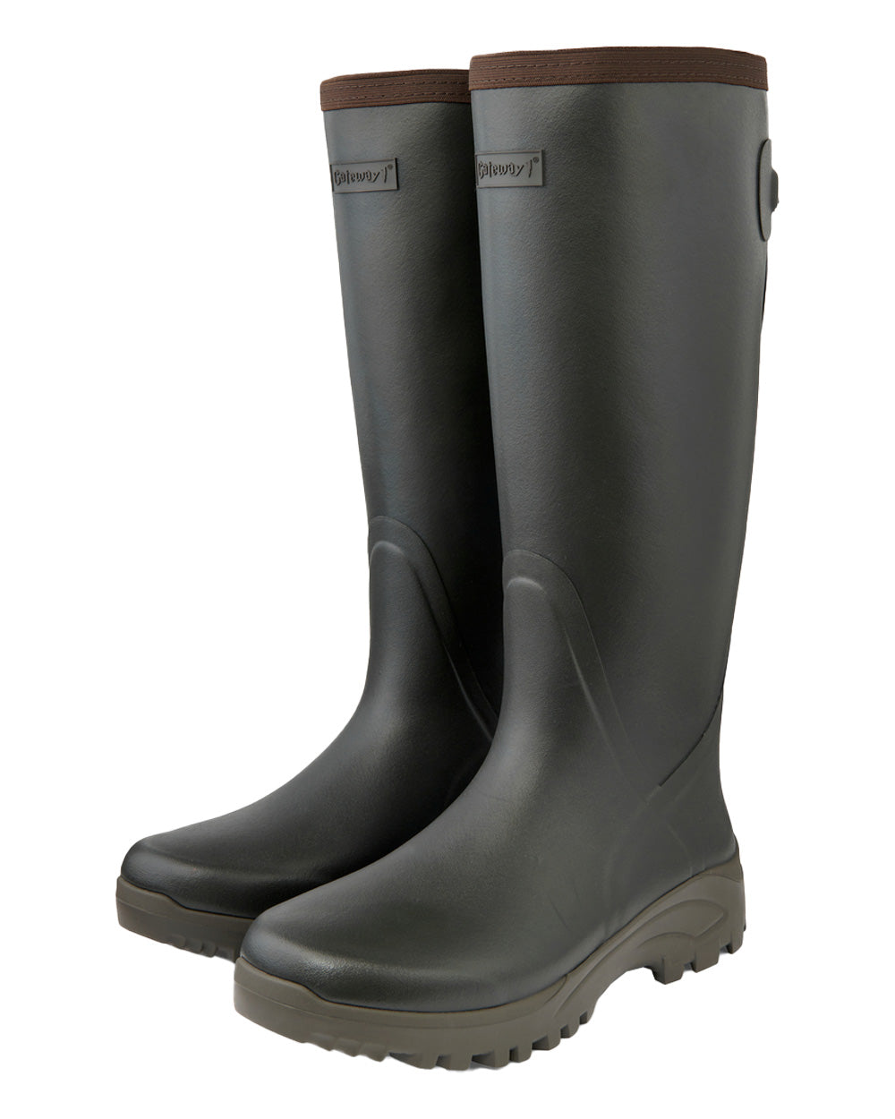 Khaki Coloured Gateway1 Sportsman II 18" 4mm Wellingtons on white background