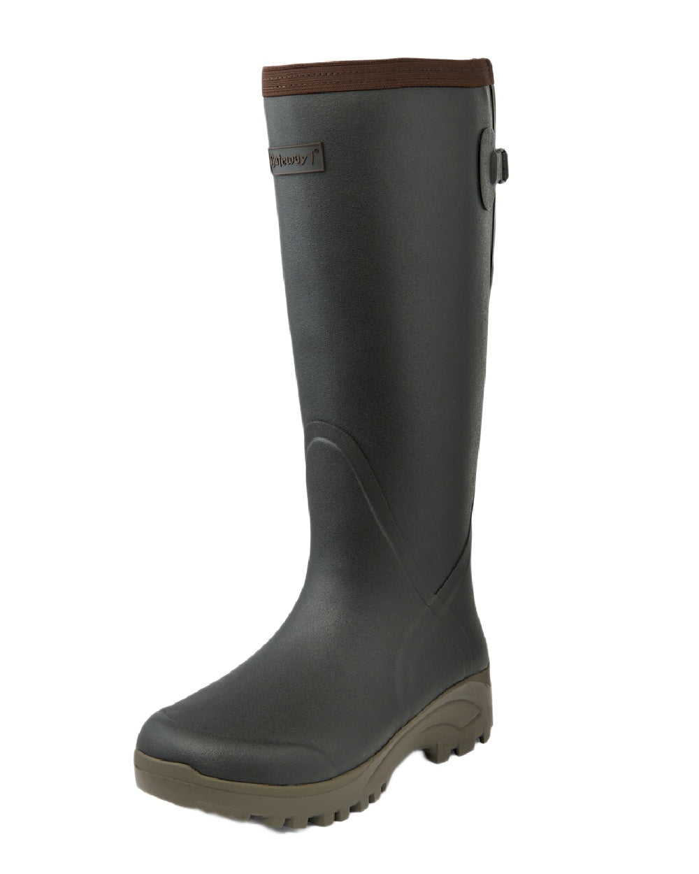 Khaki Coloured Gateway1 Sportsman II Lady 17" Wellingtons on white background