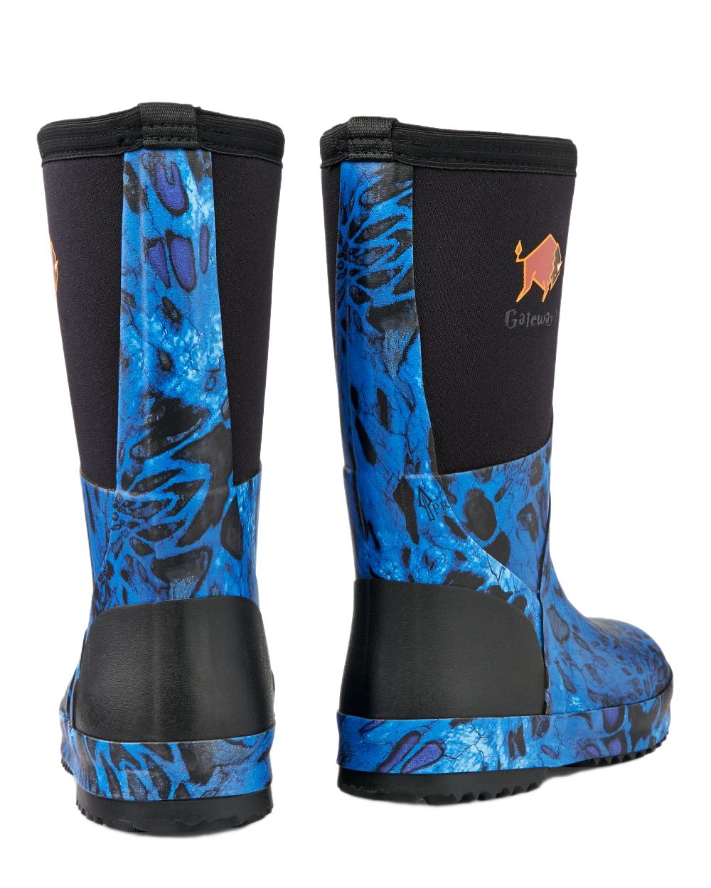 Prym1 Shore Line Blue Coloured Gateway1 Wetland Master Kids 12 7mm Wellingtons on white background