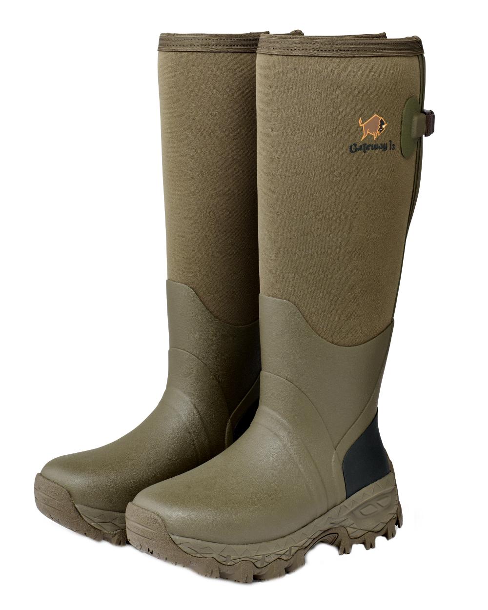 Walnut coloured Gateway1 Woodwalker Lady 17" 4mm Wellingtons on White background