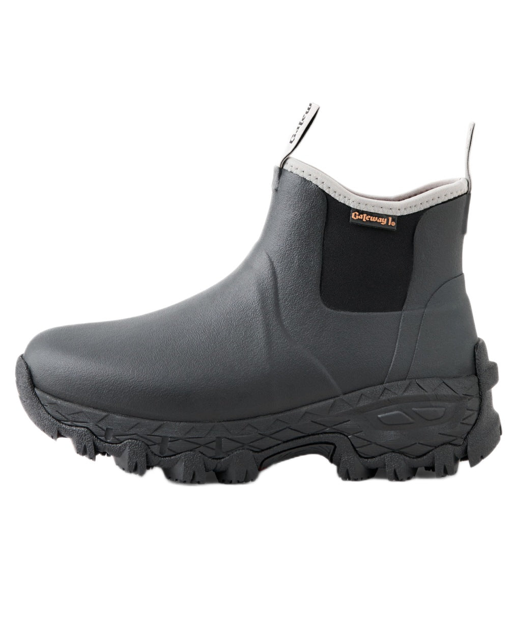 Black Coloured Gateway1 Woodwalker Lady 7" 4mm Boots on white background