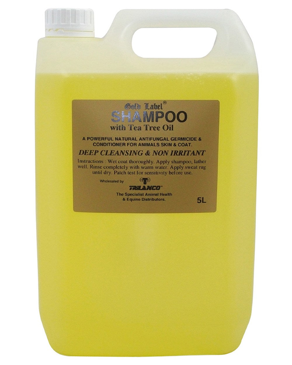 Gold Label Tea Tree Shampoo On A White Background