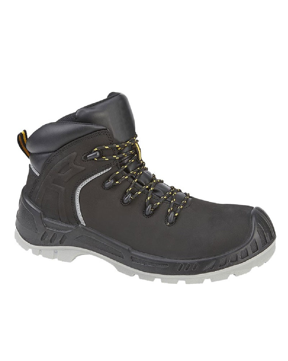Black coloured Grafters Mens Fully Composite Safety Ankle Boots on white background