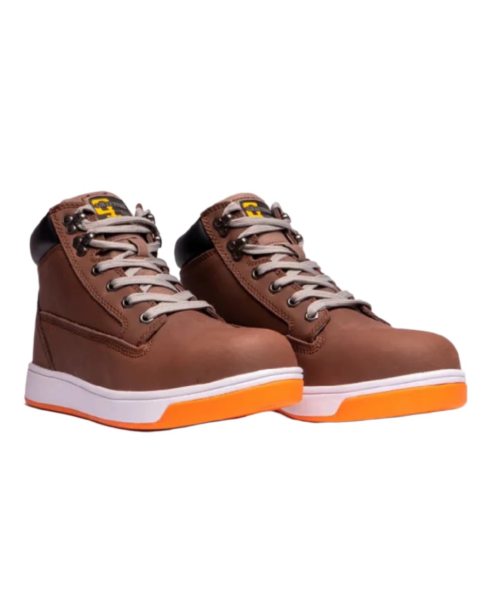 Brown coloured Grafters Safety Trainer Boots on white ackground