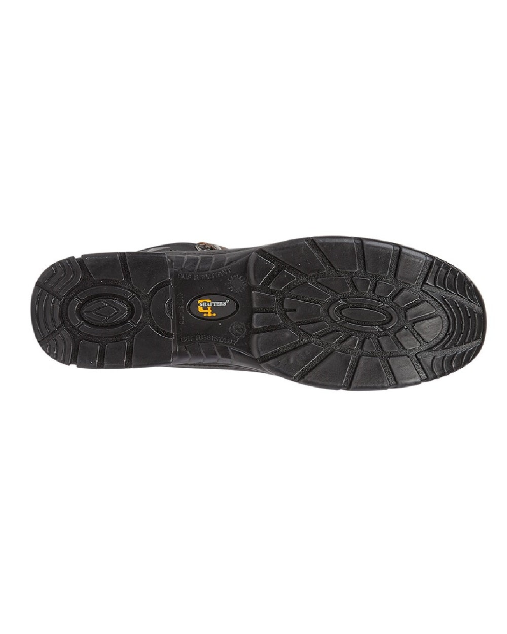Black coloured Grafters Super Wide EEEE Fitting Safety Boots on white background