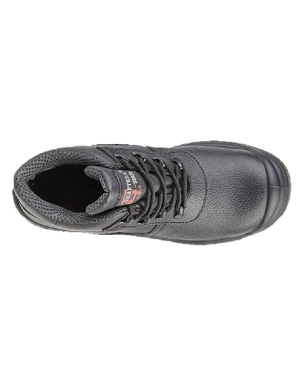 Black coloured Grafters Super Wide EEEE Fitting Waterproof Safety Chukka Boots on white background