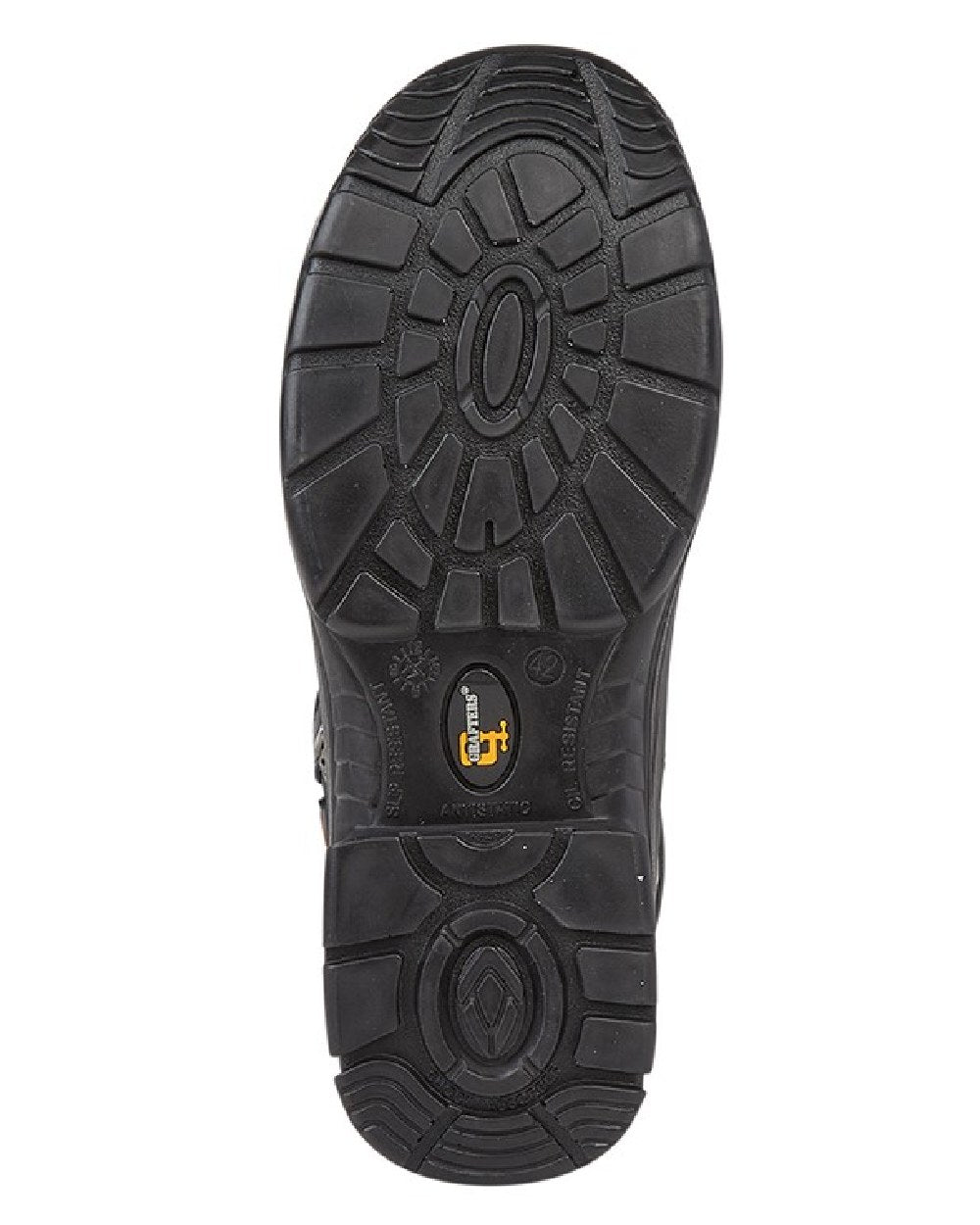Black coloured Grafters Super Wide EEEE Fitting Waterproof Safety Chukka Boots on white background