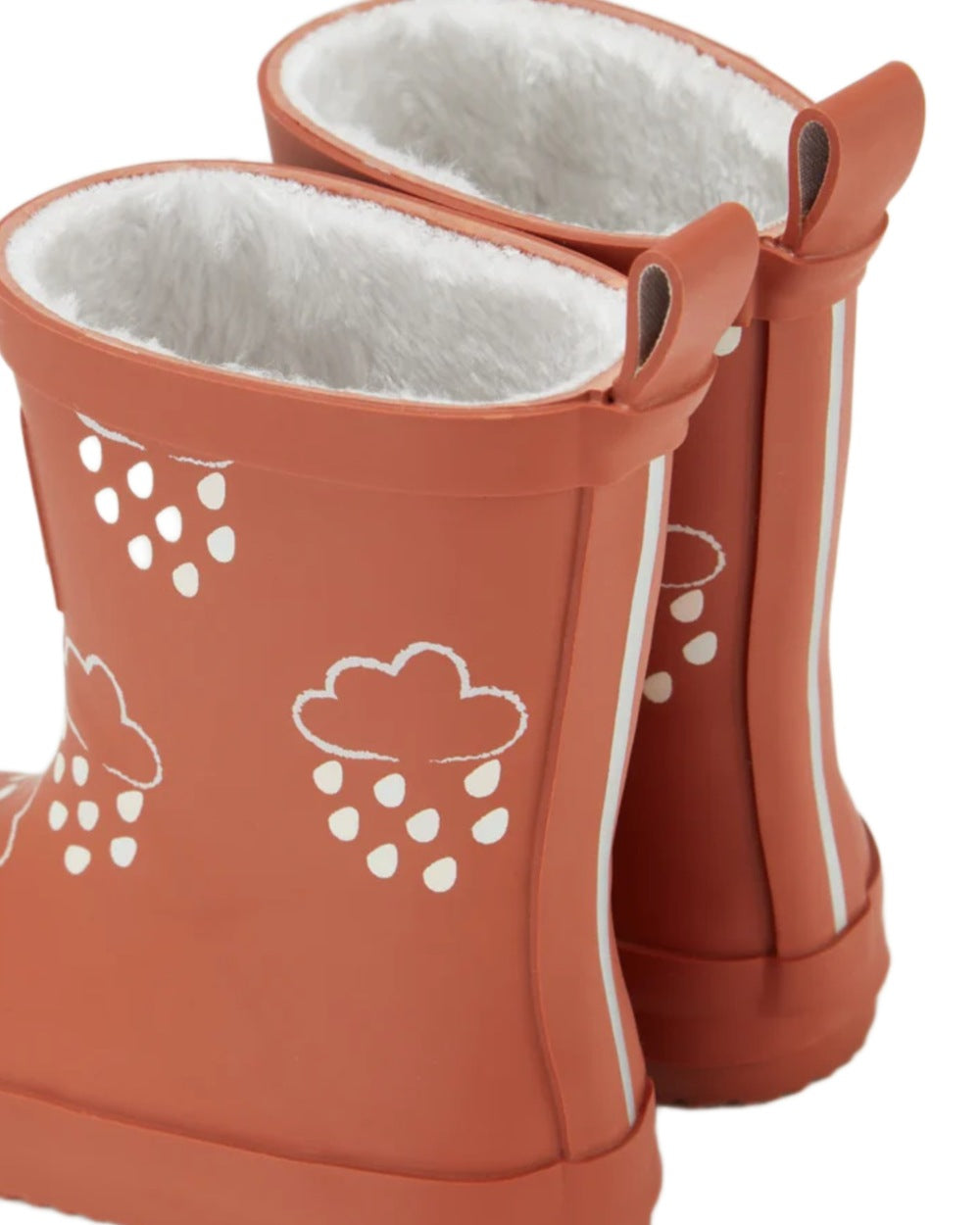 Burnt Orange coloured Grass & Air Childrens Colour-Changing Wellies on white background