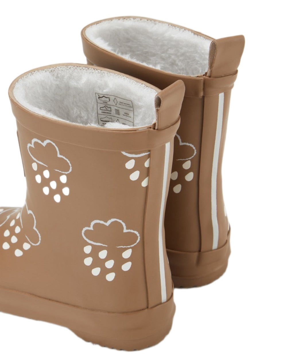 Fudge Brown coloured Grass & Air Childrens Colour-Changing Wellies on white background