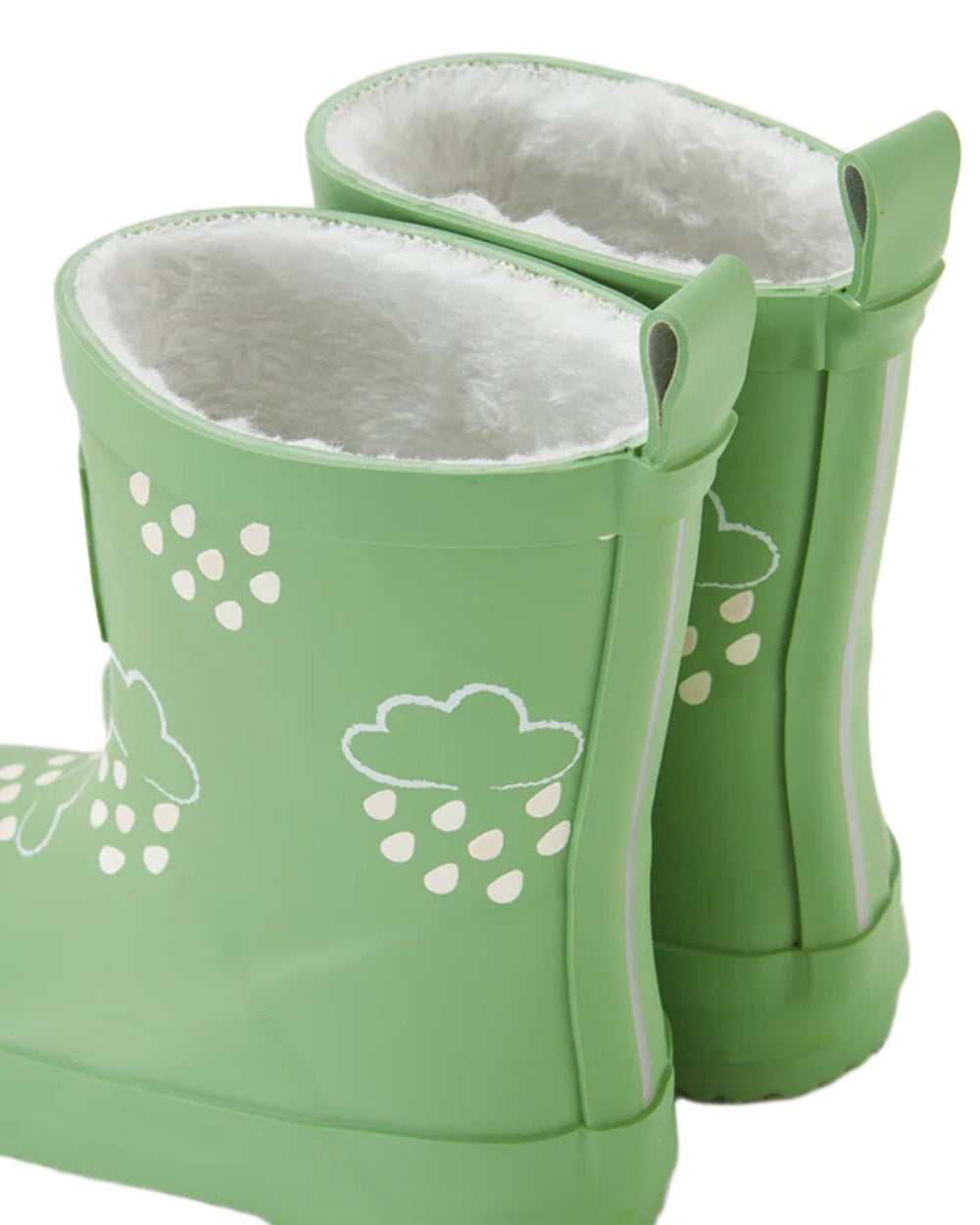 Olive Green coloured Grass & Air Childrens Colour-Changing Wellies on white background