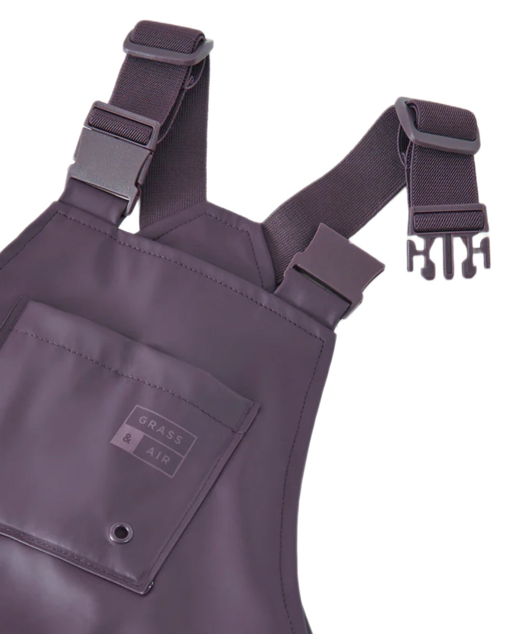 Amethyst Purple coloured Grass & Air Childrens Rainster Waterproof Dungaree on white background