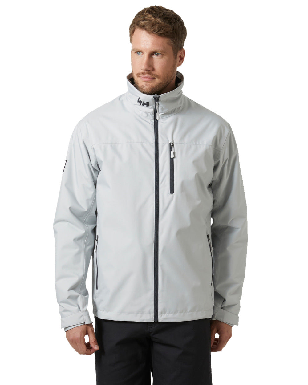 Grey Fog Coloured Helly Hansen Mens Crew Midlayer Jacket 2 On A White Background