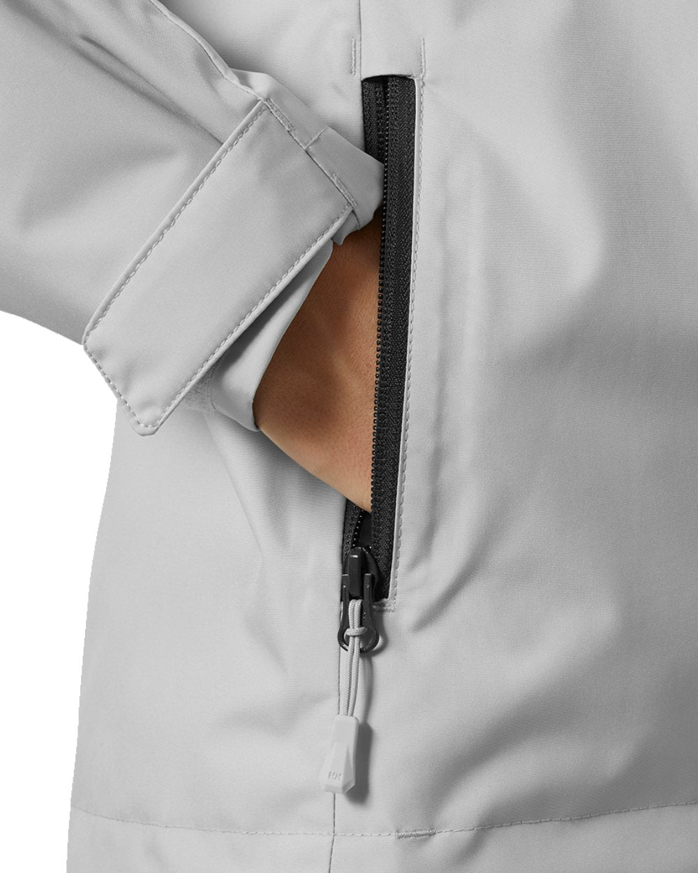 Grey Fog Coloured Helly Hansen Womens Crew Hooded Midlayer Sailing Jacket 2.0 On A White Background