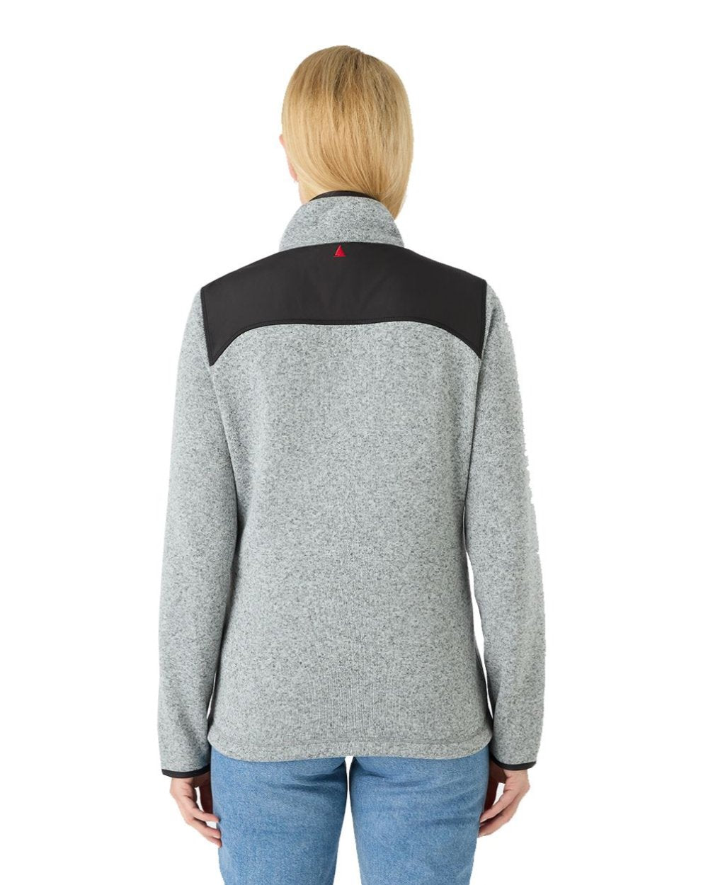 Grey Melange Coloured Musto Womens Knitted Fleece On A White Background
