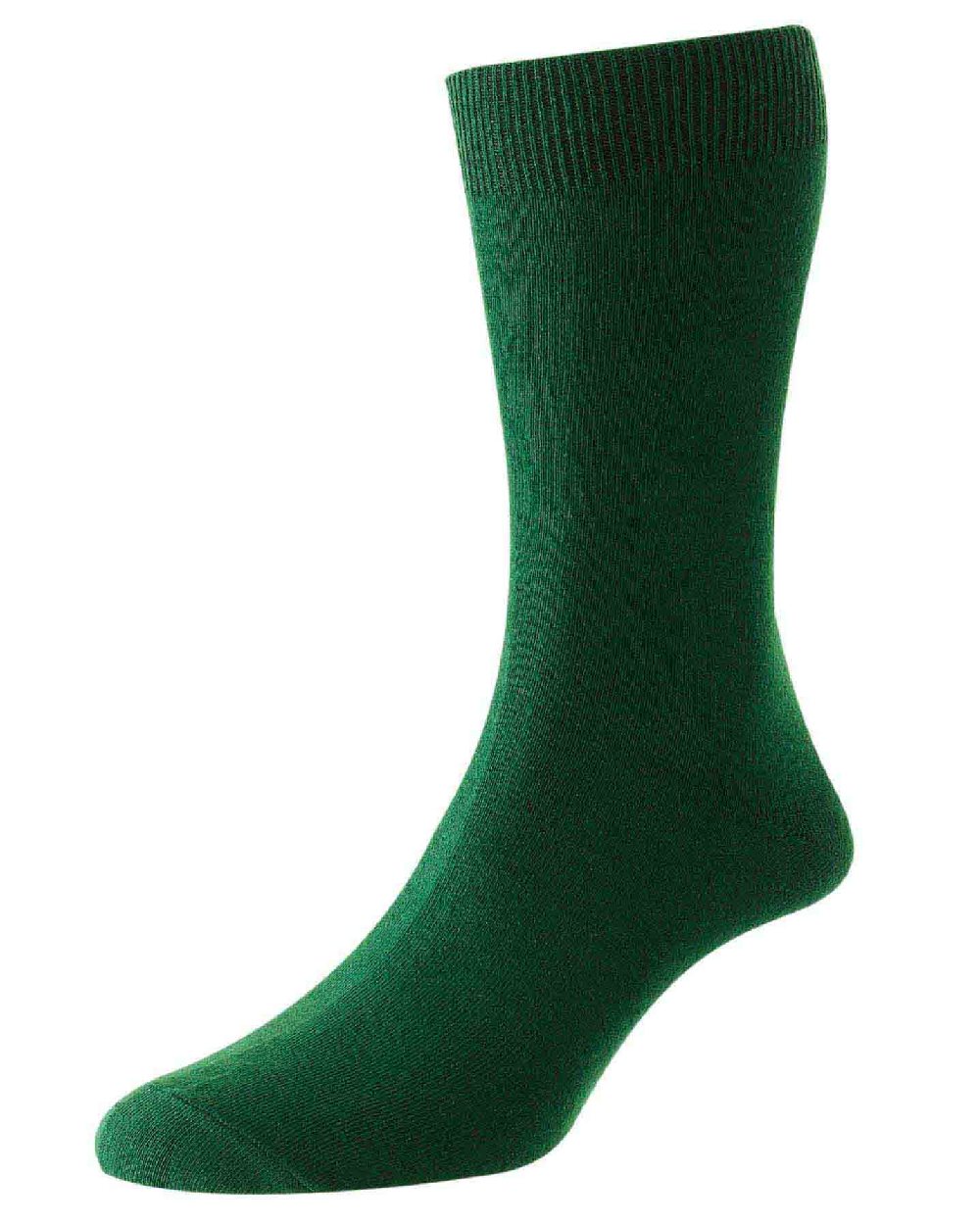 Dark Green coloured HJ Hall Classic Cotton Fashion Socks on white background