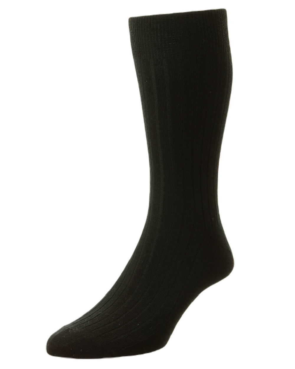 Black coloured HJ Hall Classic Rib Cotton Socks on white background