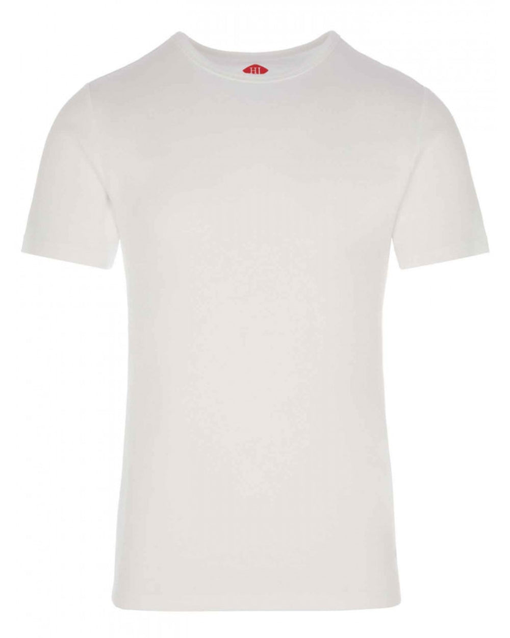 White coloured HJ Hall Mens Cotton Rich Thermal T-shirt on white background