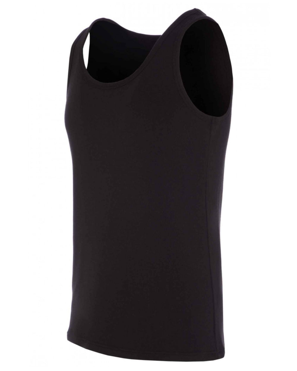 Black coloured HJ Hall Mens Cotton Rich Thermal Vest Twin Pack on white background