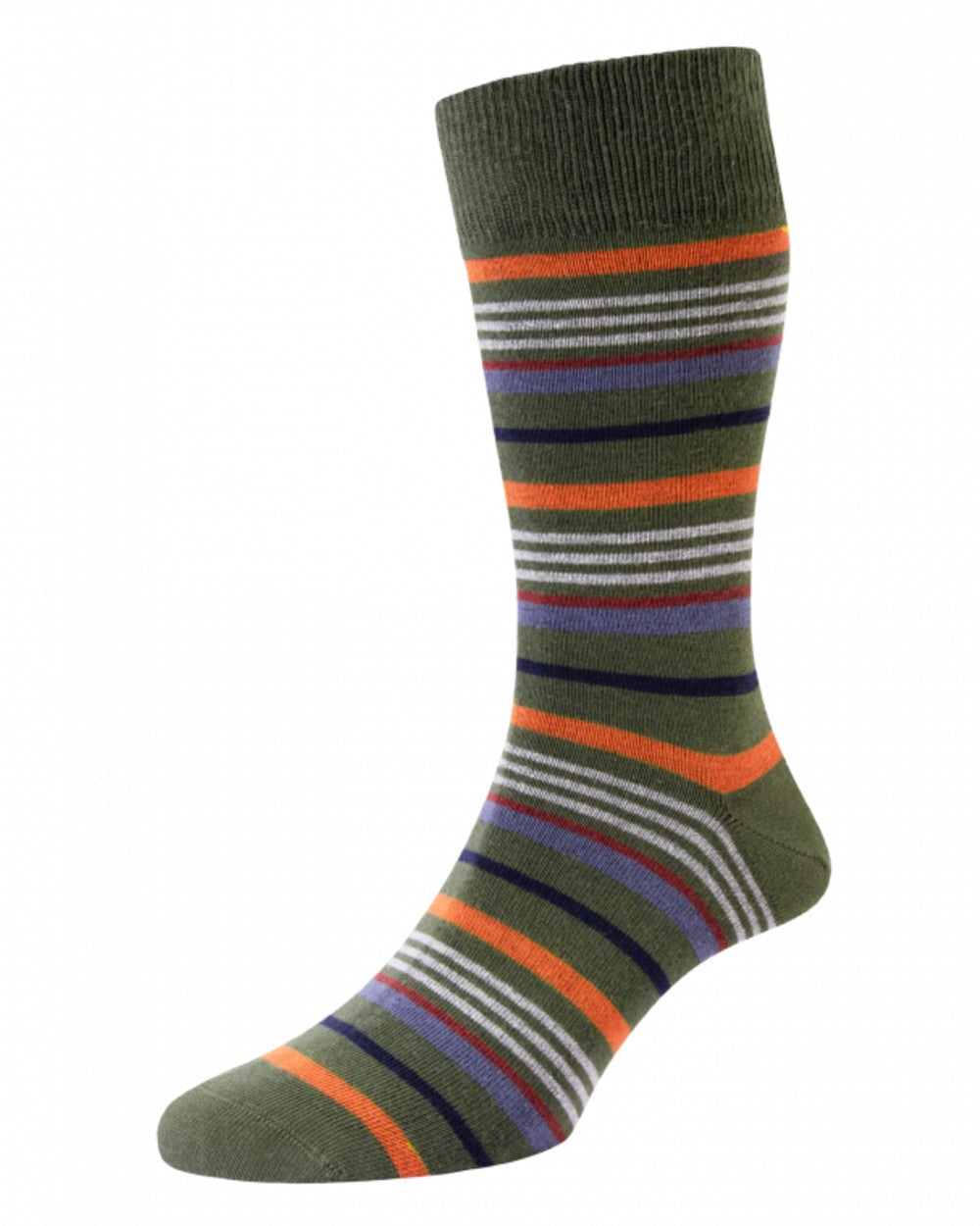 Navy Mix coloured HJ Hall Mens Garden Vegetables Motif Cotton Rich Socks 3 Pair Pack on white background