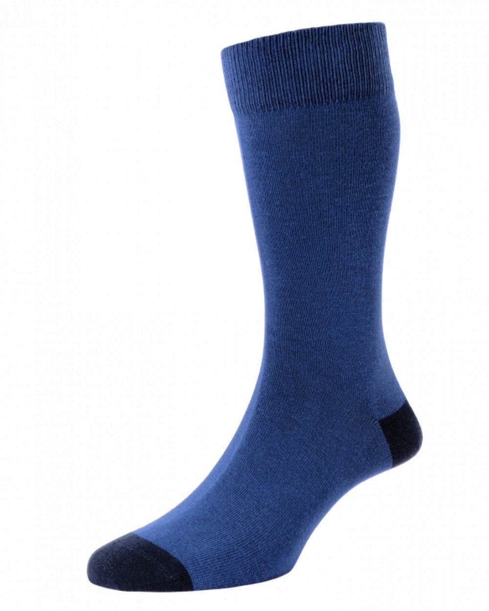 Navy Mix coloured HJ Hall Mens Mini Argyle & Stripe Cotton Rich Socks on white background
