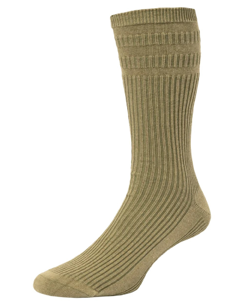 Willow coloured HJ Hall Original Cotton Soft Top Socks on white background
