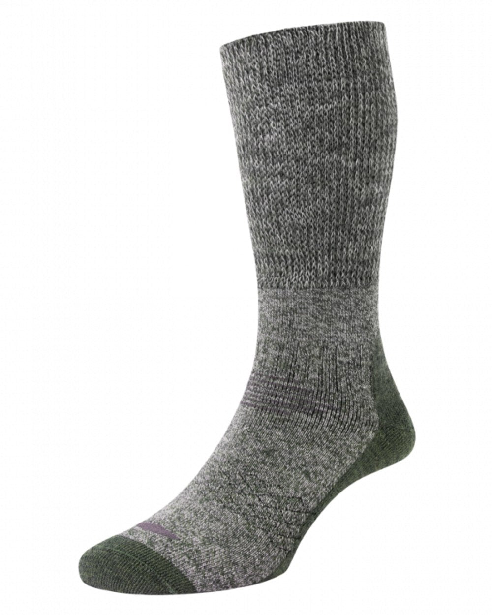 Green coloured HJ Hall Technical Rambler Comfort Top Thermal Wool Socks on white background