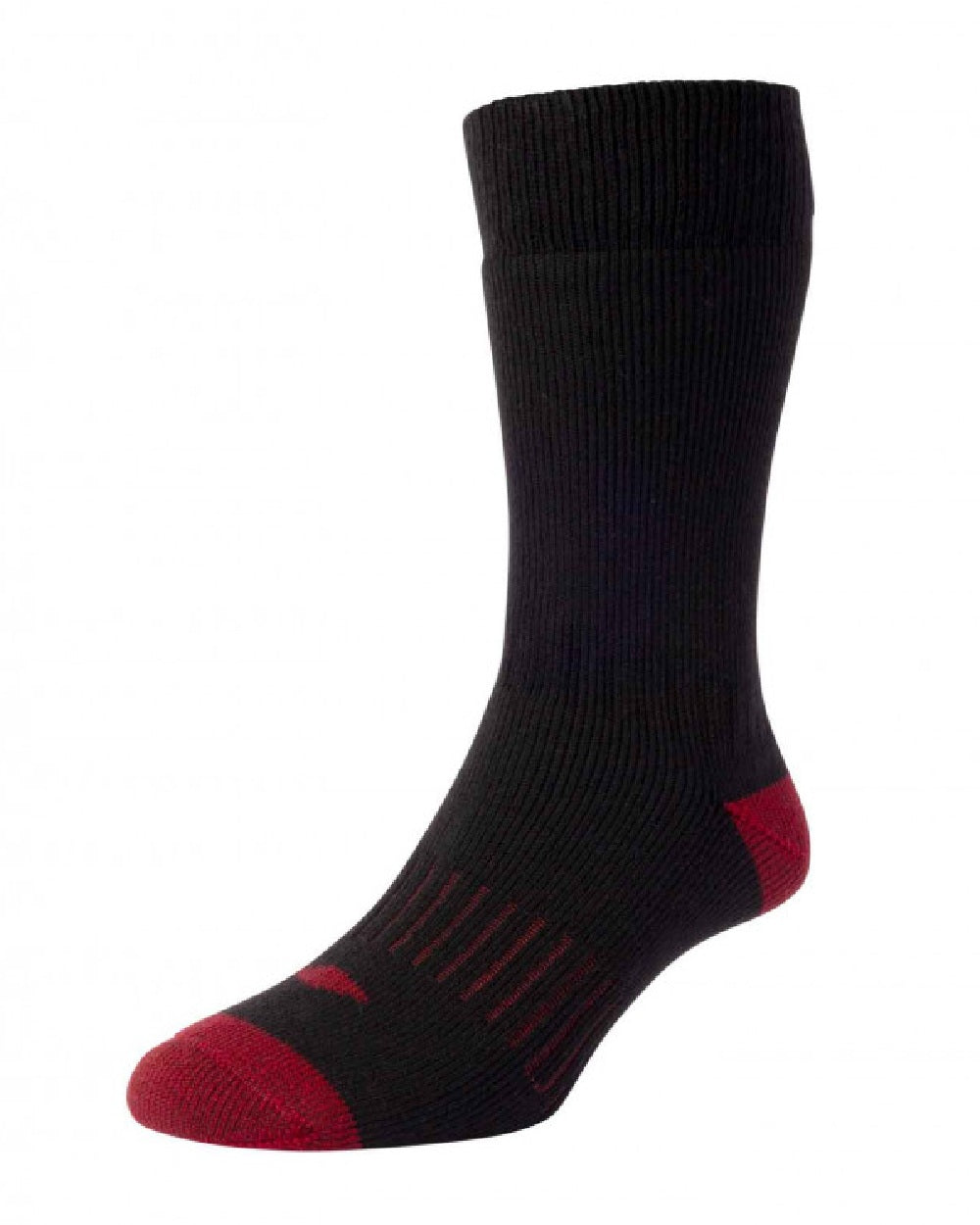 Black Grey coloured HJ Hall Brushed Thermal Workwear Sock Twin Pack on white background