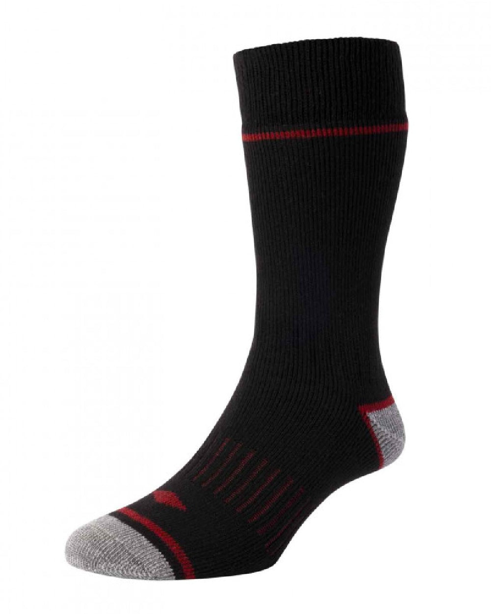 Black Grey coloured HJ Hall Brushed Thermal Workwear Sock Twin Pack on white background