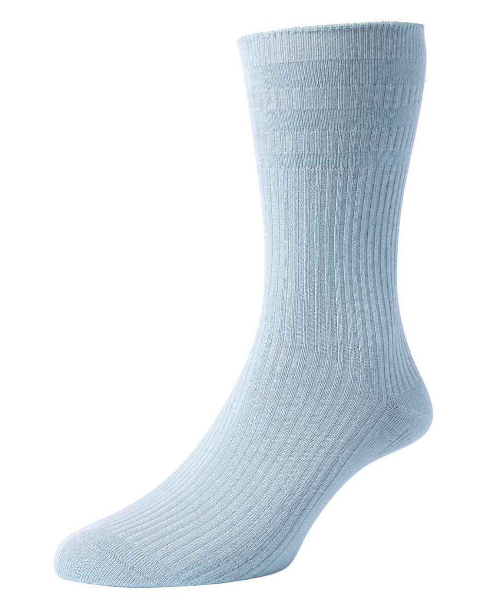 Powder Blue coloured HJ Hall Womens Original Bamboo Softop Socks on white background
