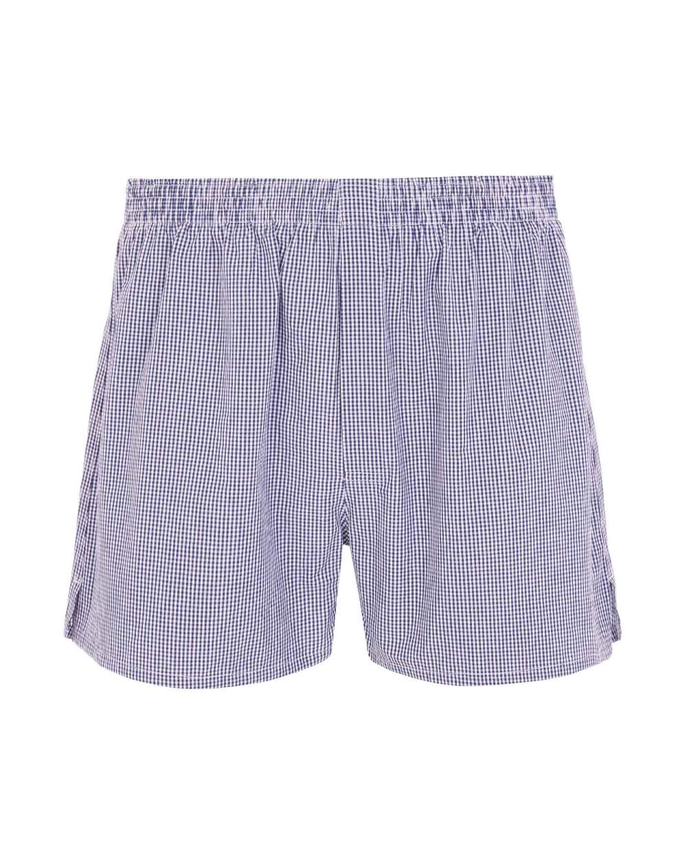 HJ Hall 2 Pack Pure Cotton Woven Boxers in Navy Check