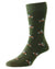 HJ Hall Farm Motif Cotton Rich Socks in Tractor/Dark Olive #colour_tractor-dark-olive