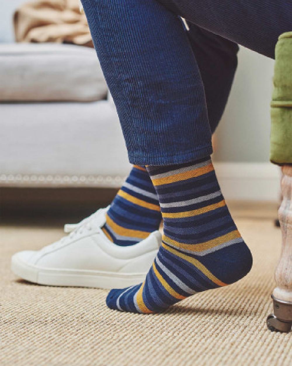 HJ Hall Multi Stripe Comfort Top in Navy