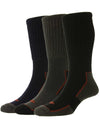 HJ Hall Long Cotton Comfort Top Work Sock | 3 Pack in Black Grey Navy #colour_black-grey-navy