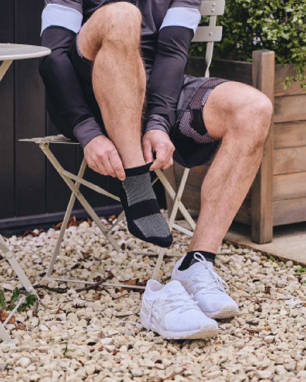 HJ Hall Bamboo Trainer Socks | Twin Pack in Black and White
