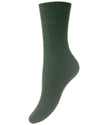 HJ Hall Cashmere Blend Turn Over Top Socks in Forest #colour_forest