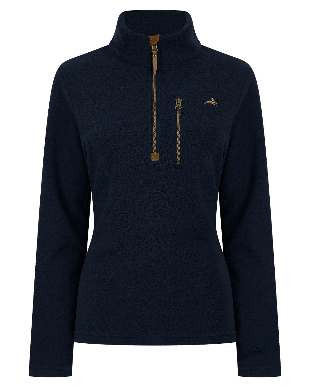 Navy coloured Harehill Womens Varden Fleece Quarter Zip Fleece on a white background