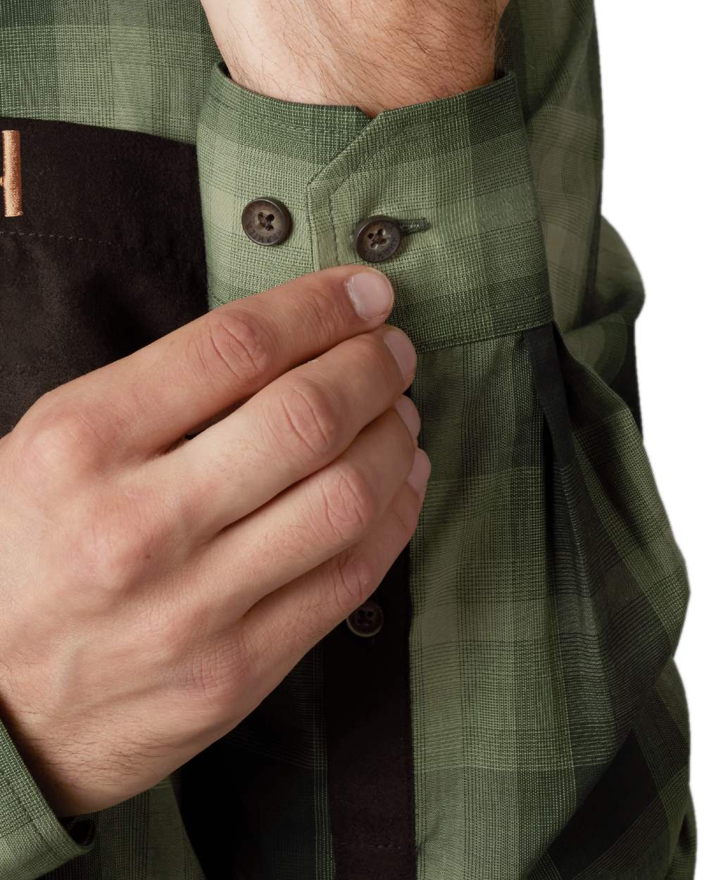 Duffel Green Coloured Harkila Akkan Shirt on white background