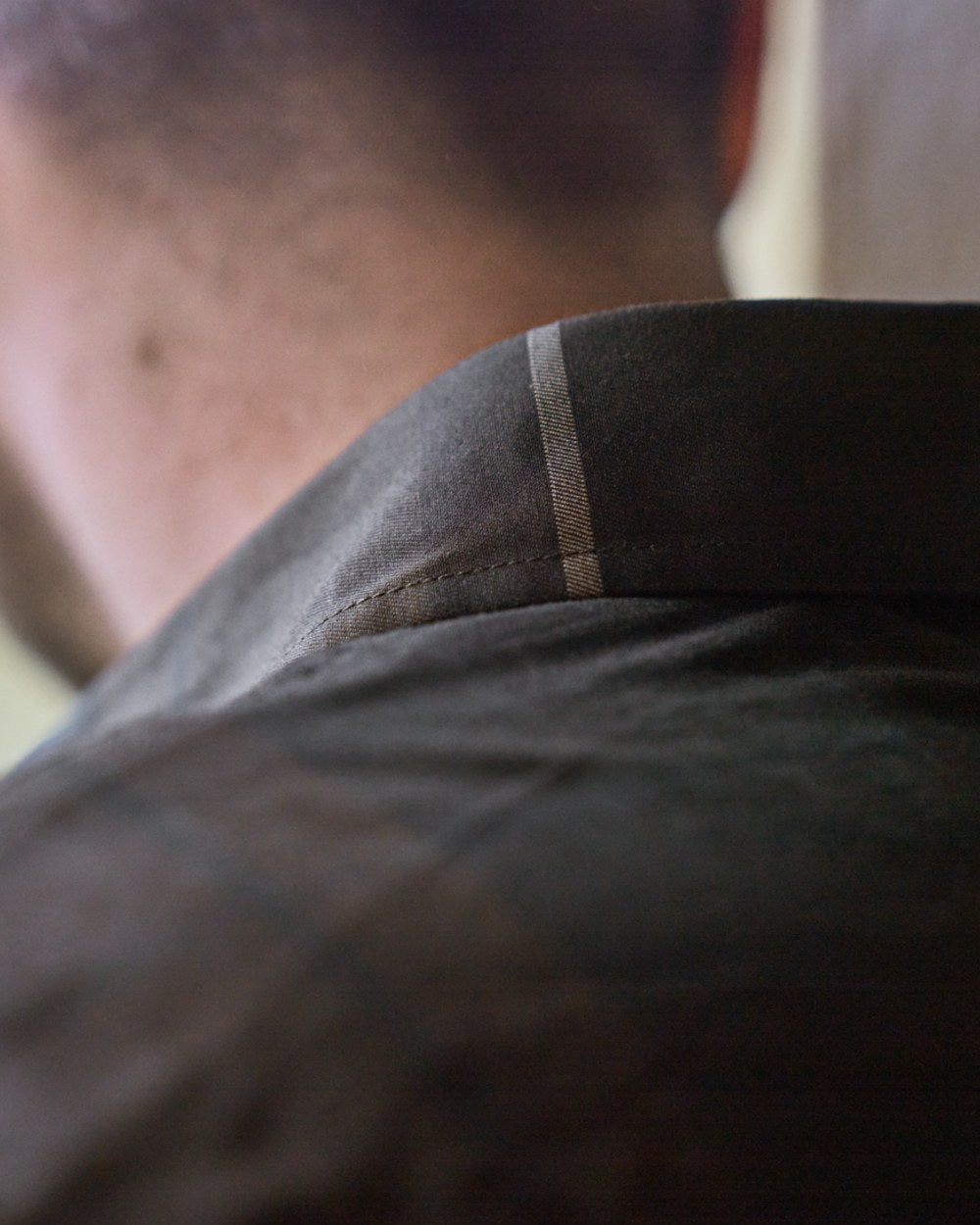 Shadow Brown Check Coloured Harkila Akse Long Sleeve Shirt on outdoor background