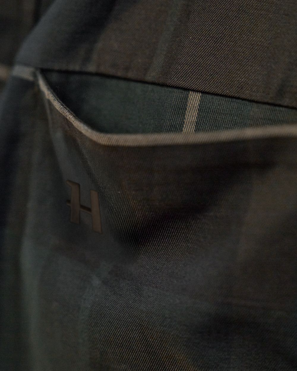 Shadow Brown Check Coloured Harkila Akse Long Sleeve Shirt on outdoor background